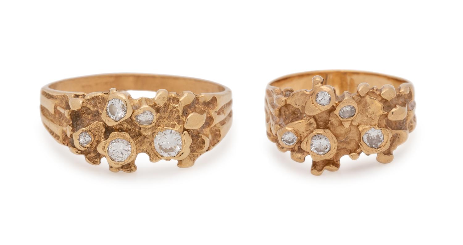COLLECTION OF YELLOW GOLD AND DIAMOND RINGS