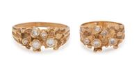 COLLECTION OF YELLOW GOLD AND DIAMOND RINGS