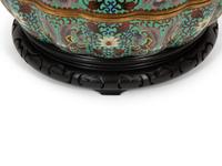 A Large Chinese Cloisonné Melon-Form Box with Cover