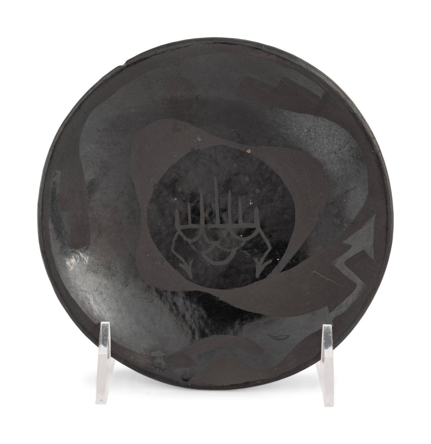 Santa Clara and San Ildefonso Black and Redware Plates