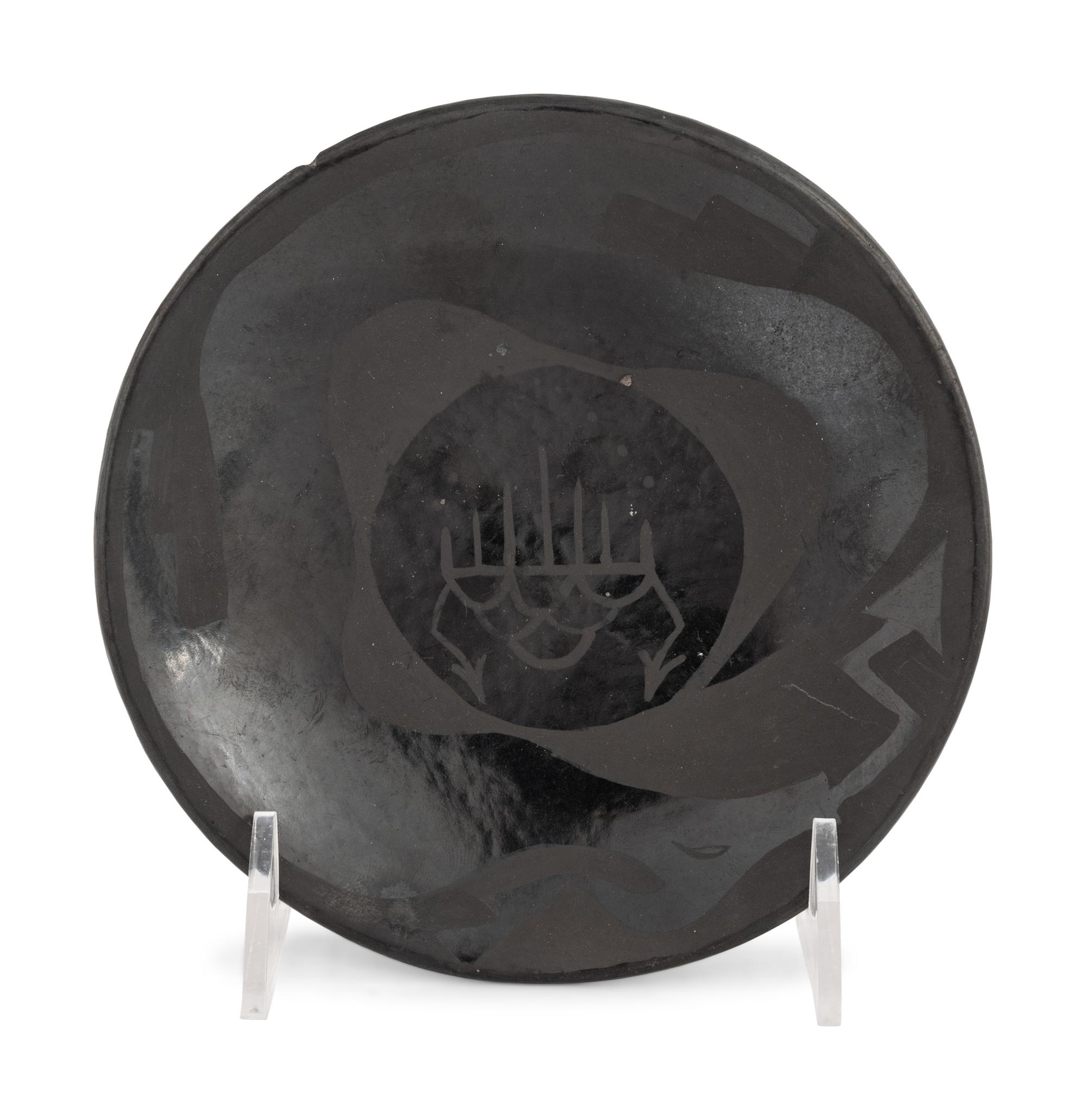 Santa Clara and San Ildefonso Black and Redware Plates