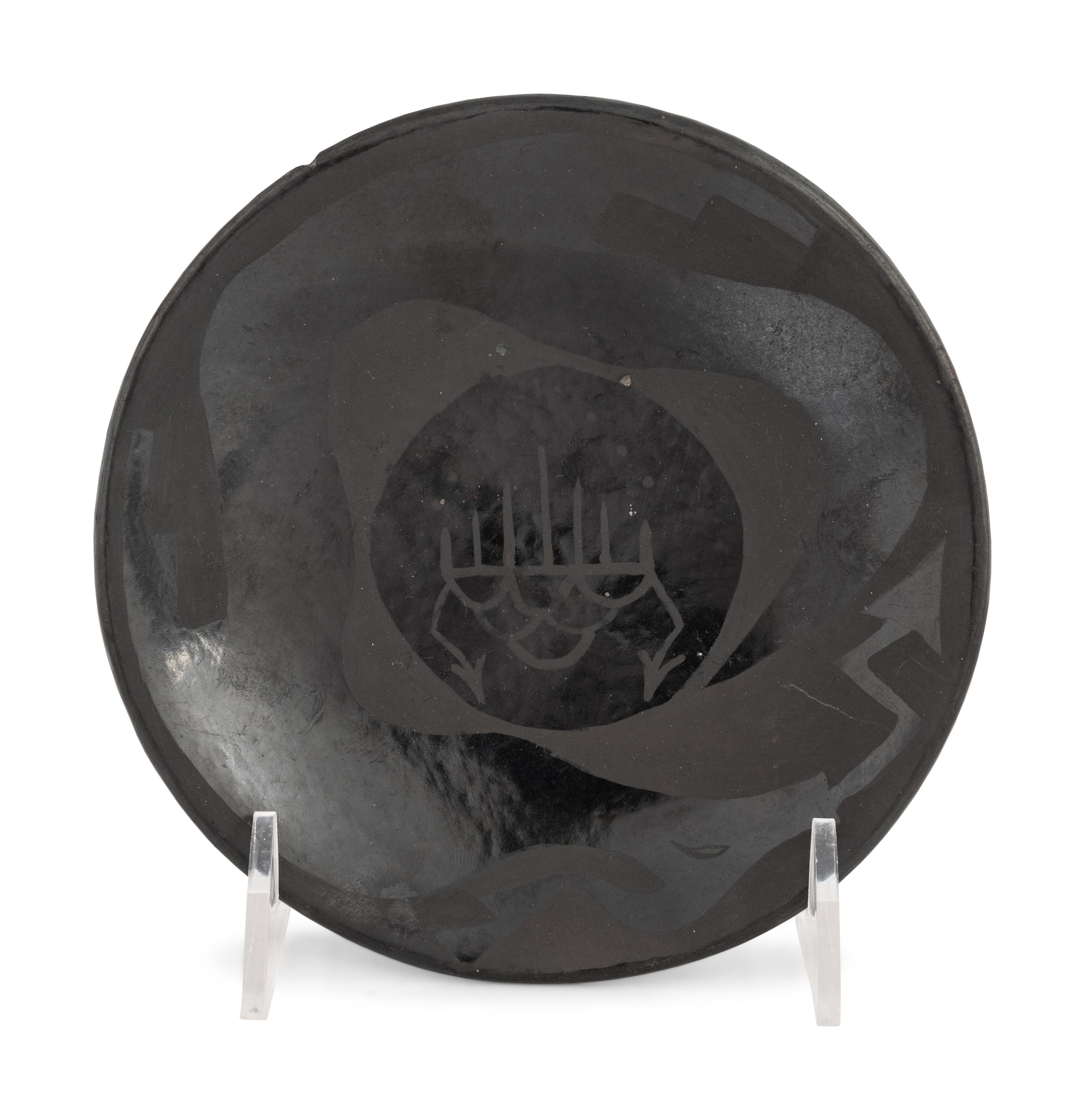 Santa Clara and San Ildefonso Black and Redware Plates