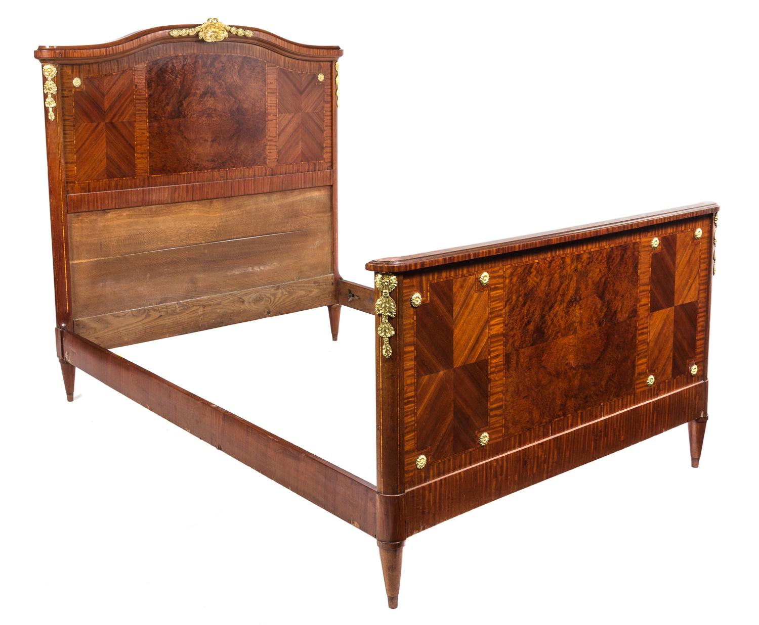 A Louis XVI Style Gilt Metal Mounted Bed Height of headboard 57 inches. — 19TH/20TH CENTURY
