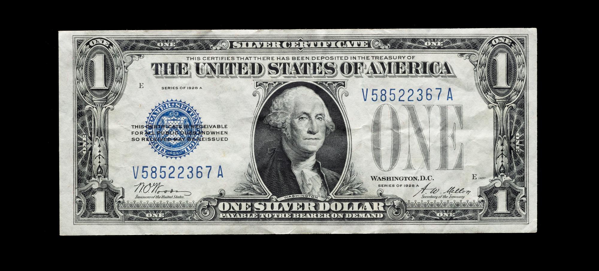 A United States Series 1928A Funny Back $1 Silver Certificate