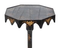 An English Black-Japanned Candle Stand or Work Table — 19TH CENTURY