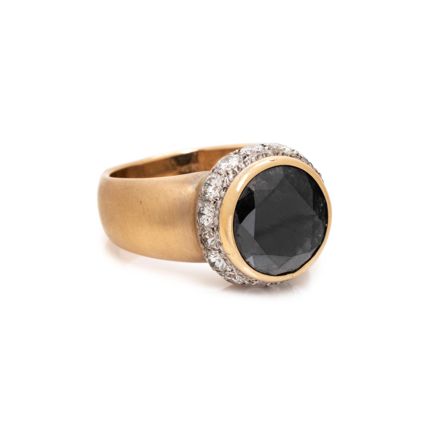 BLACK DIAMOND AND DIAMOND RING