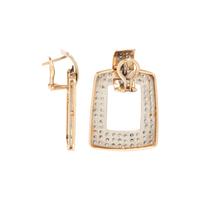 BICOLOR GOLD AND DIAMOND EARCLIPS