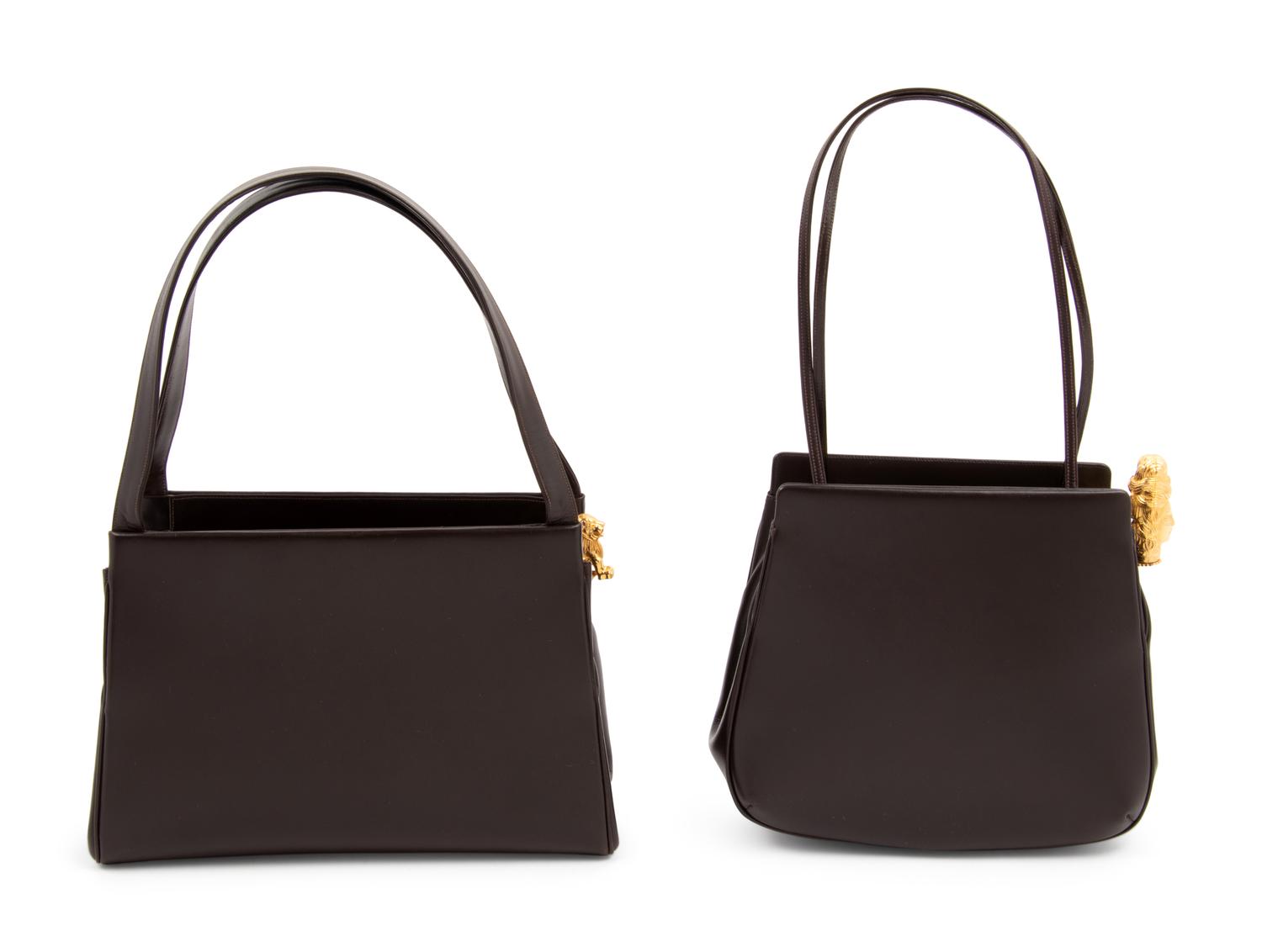 Two Judith Leiber Leather Handbags