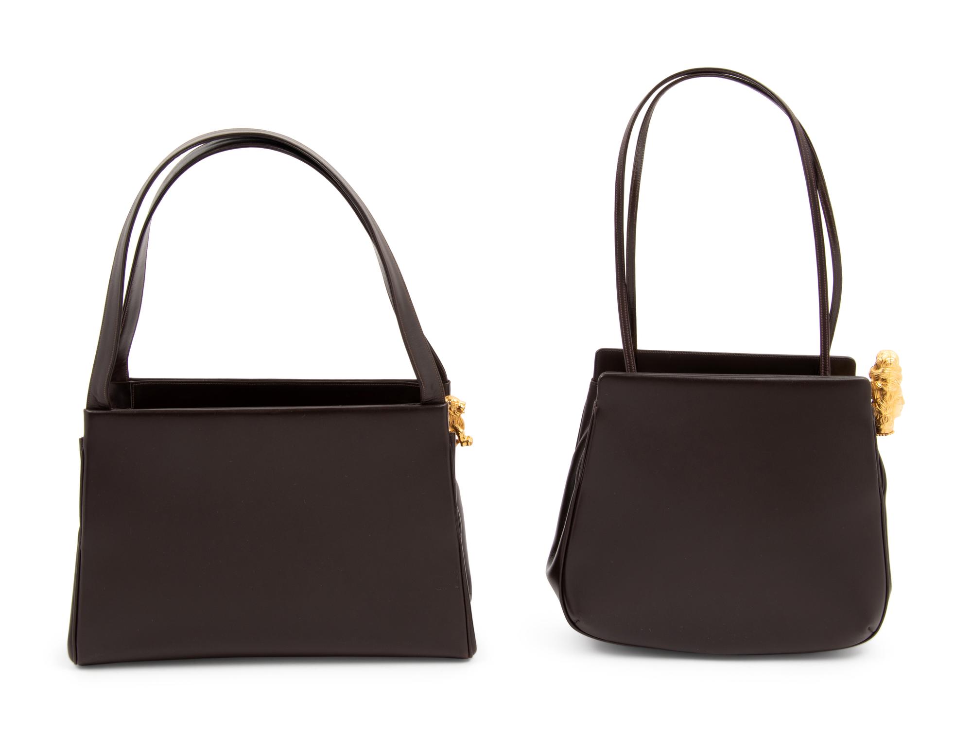 Two Judith Leiber Leather Handbags