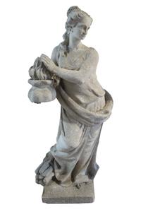 A Set of Four Carved Stone Statues Allegorical of the Seasons 14.5" W x 11" D x 35" H, 14.5" x 11" x 36", 13" x 11" x 35.25", 14" x 11. — Italian, Circa 1870