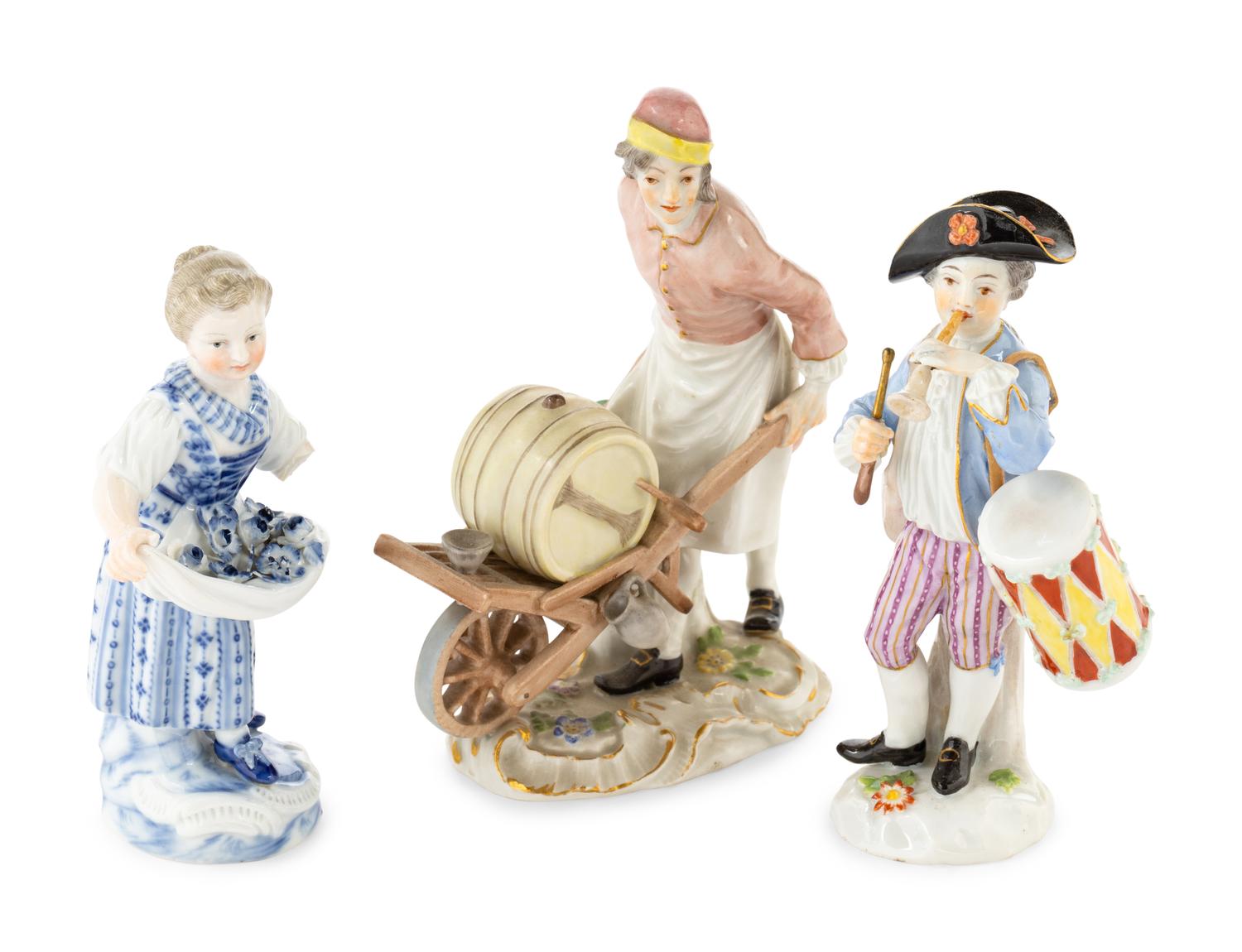 Three Meissen Porcelain Figures