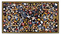 An Italian Pietra Dura Table Top Height 18 1/4 x width 62 x depth 36 inches.