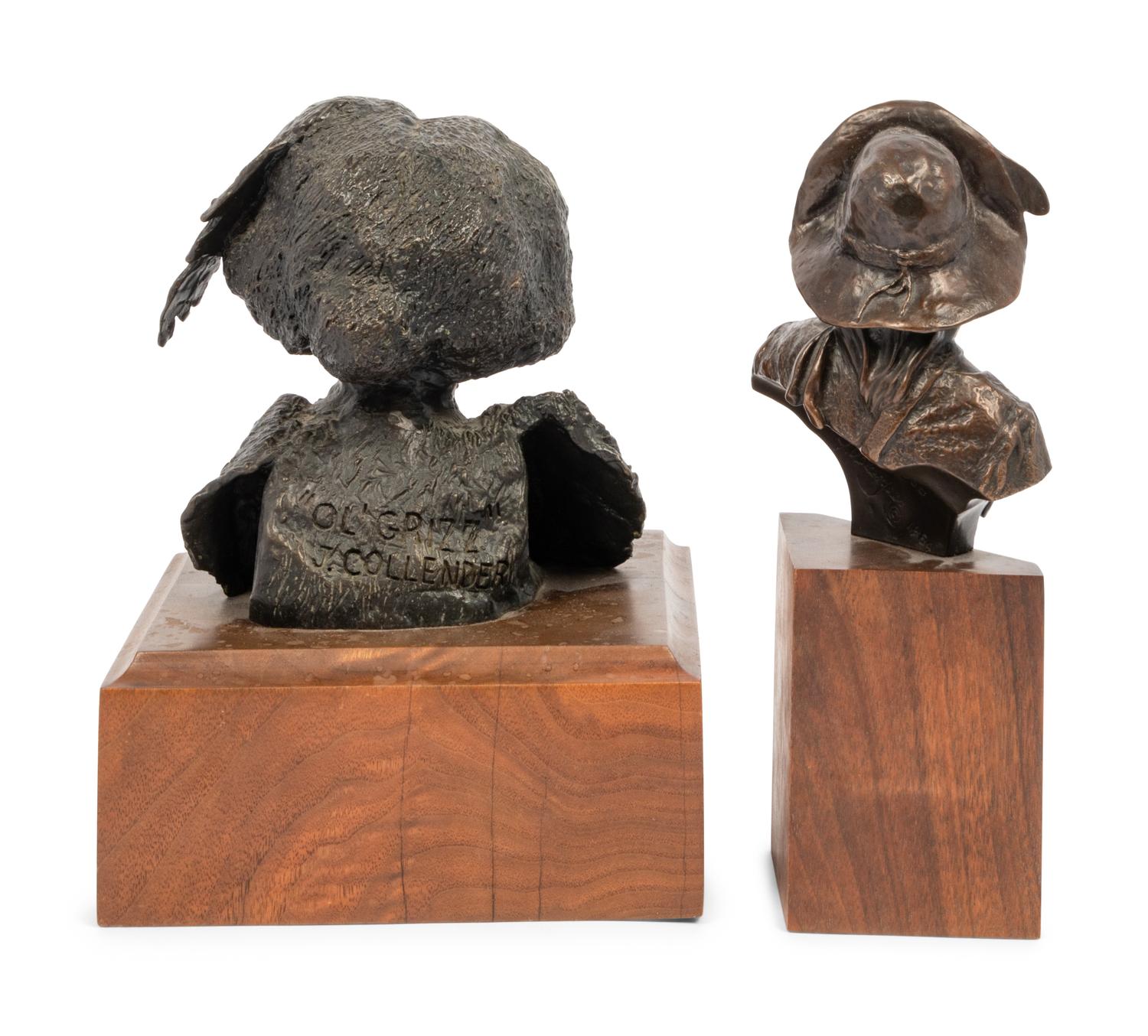 A Pair of Bronze Busts of Western Gentlemen, by Joseph Velazquez and James Collender