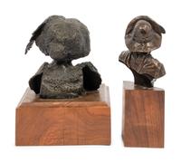A Pair of Bronze Busts of Western Gentlemen, by Joseph Velazquez and James Collender