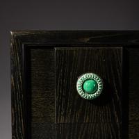 Cerused Oak Chest with Green Ceramic Pulls USA