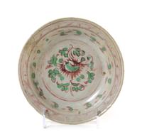 A Chinese Red and Green Stoneware Dish Diameter 7 1/2 inches.