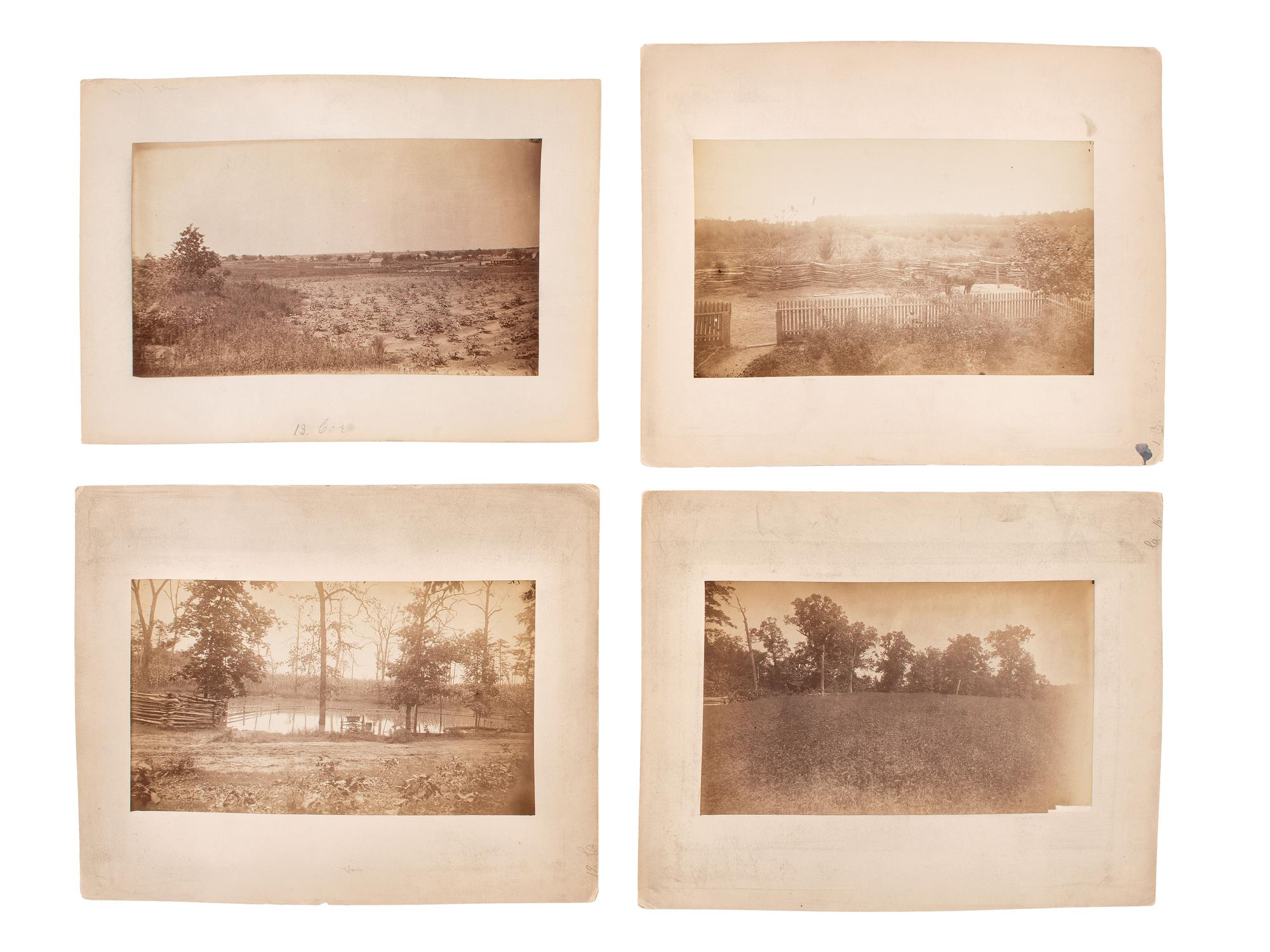 [CIVIL WAR]. 19 albumen photographs of various Civil War battlefields, particularly Chickamauga. Ca 1880s.