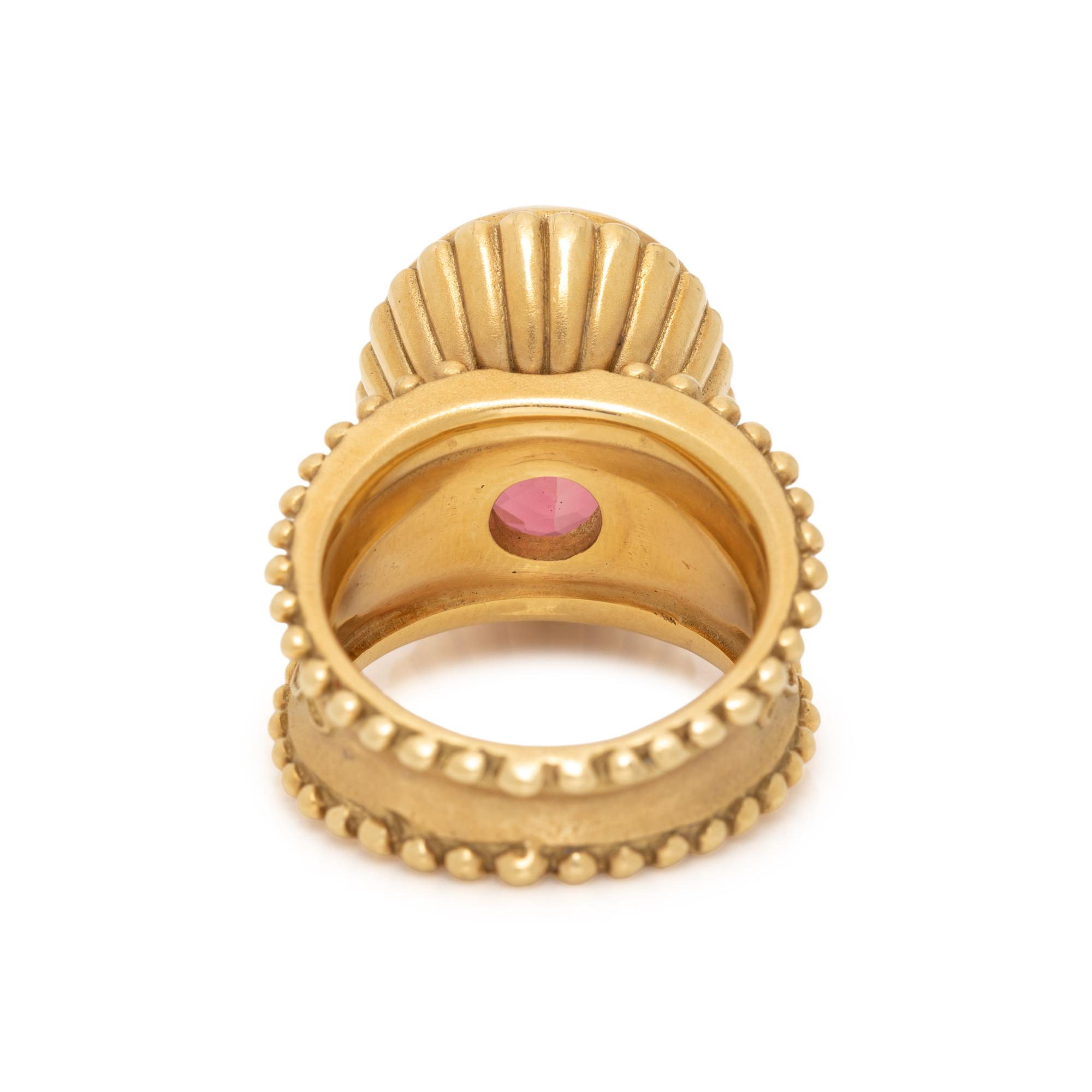 CYNTHIA BACH, YELLOW GOLD AND PINK TOURMALINE RING