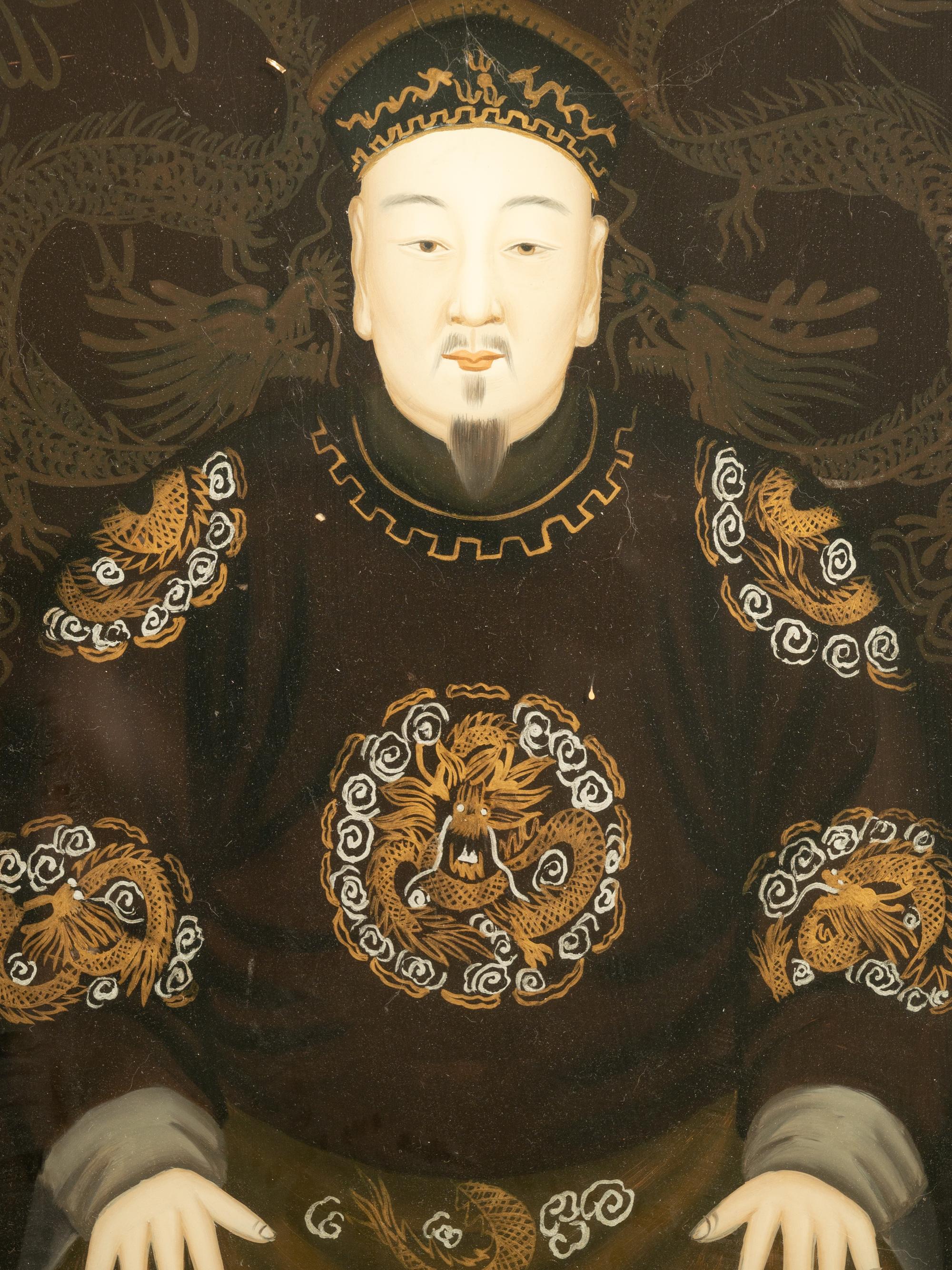 A Pair of Chinese Reverse Glass Paintings