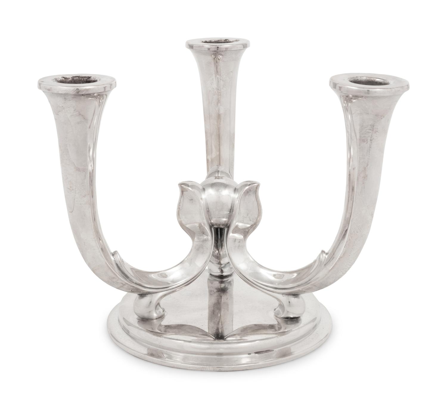 A WMF Silver-Plate Three-Light Candelabrum