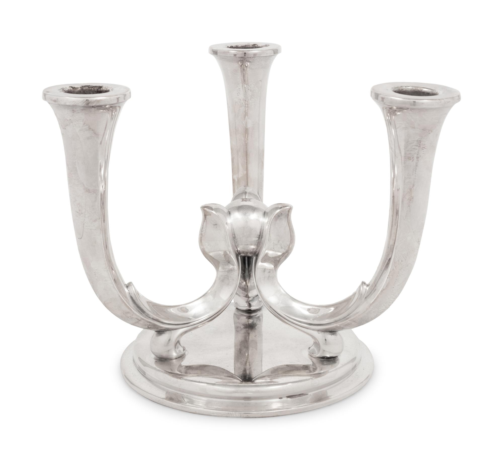 A WMF Silver-Plate Three-Light Candelabrum
