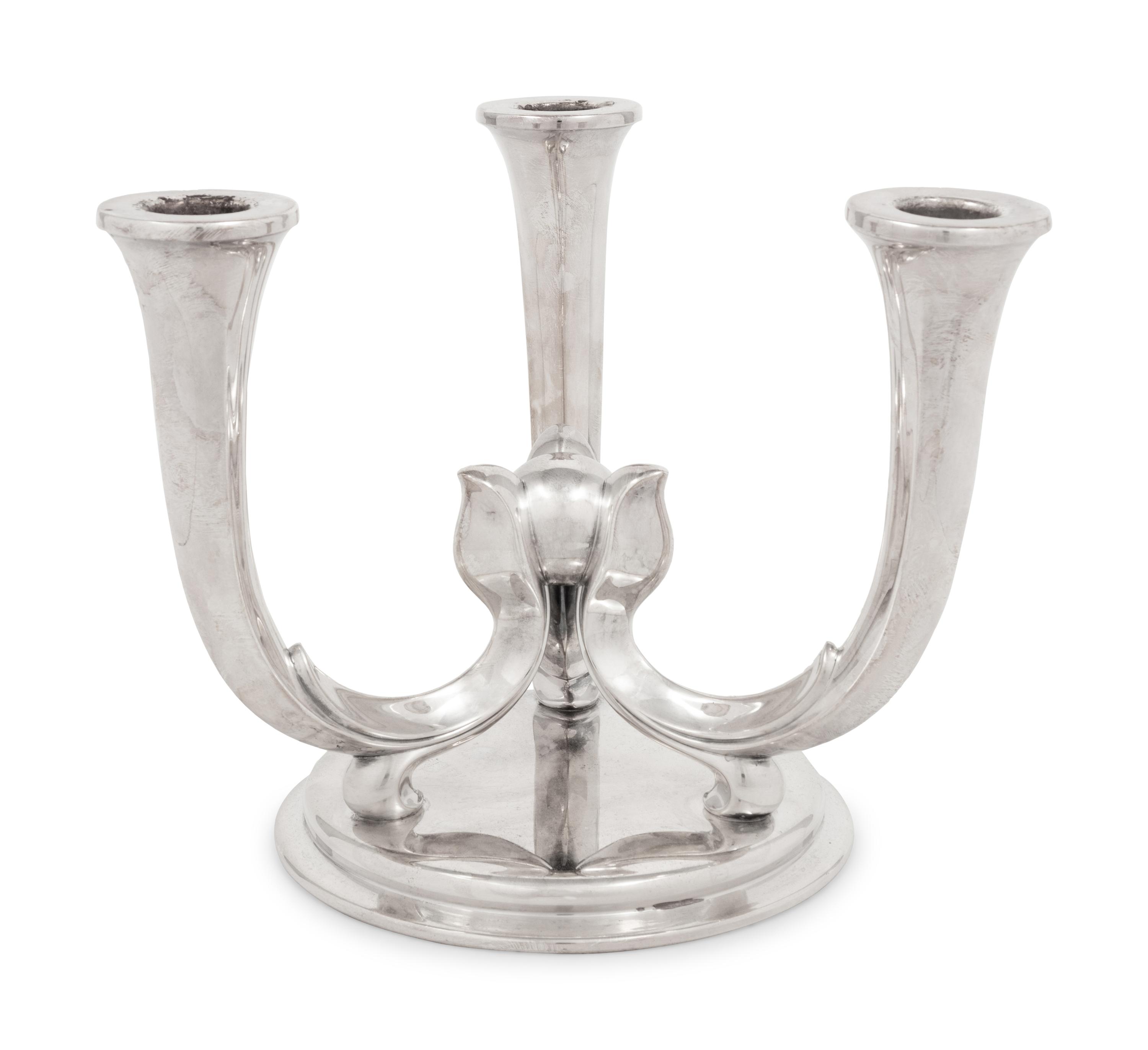A WMF Silver-Plate Three-Light Candelabrum