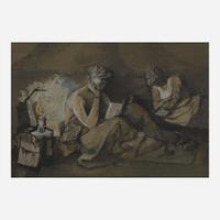 Keith Vaughan (British, 1912-1977) Under Canvas - Night Orderlies Tent