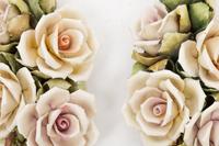 A Pair of Capodimonte Porcelain Roses