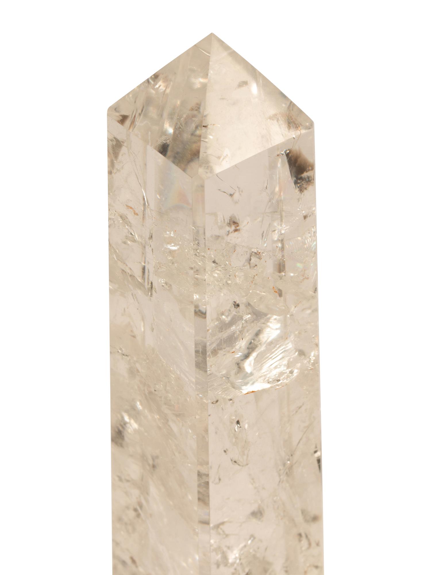 A Pair of Large Rock Crystal Obelisks