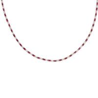 Diamond and Synthetic Ruby White Gold Necklace and Bracelet