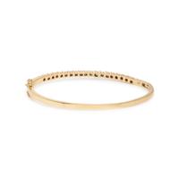 YELLOW GOLD AND DIAMOND BANGLE BRACELET AND HOOP EARRINGS