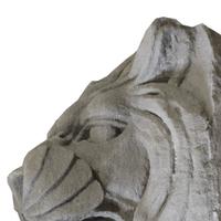 A Pair of American Carved Limestone Lion Heads 20" W x 23" D x 22.5" H — United States, Circa 1900