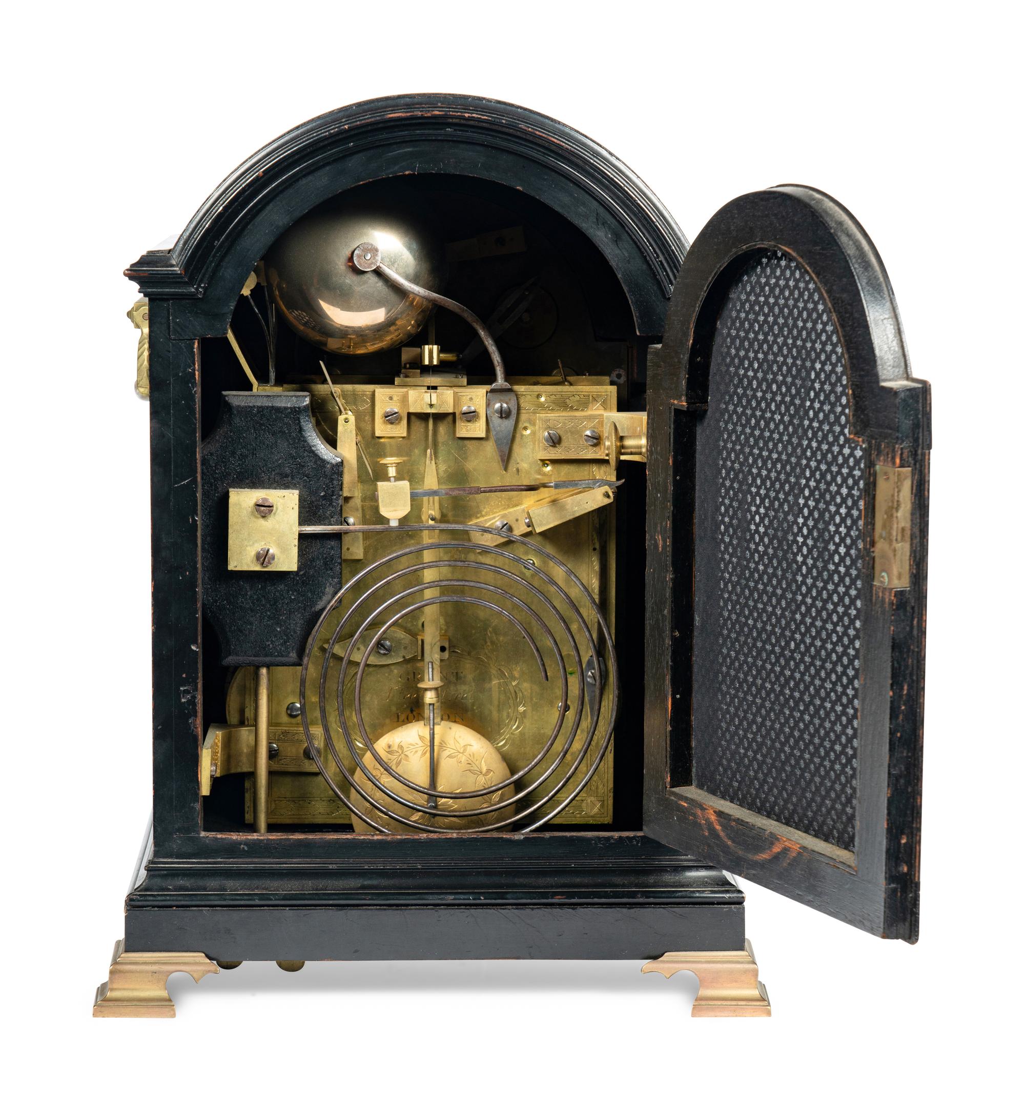 A George III Ebonized and Brass Mounted Bracket Clock