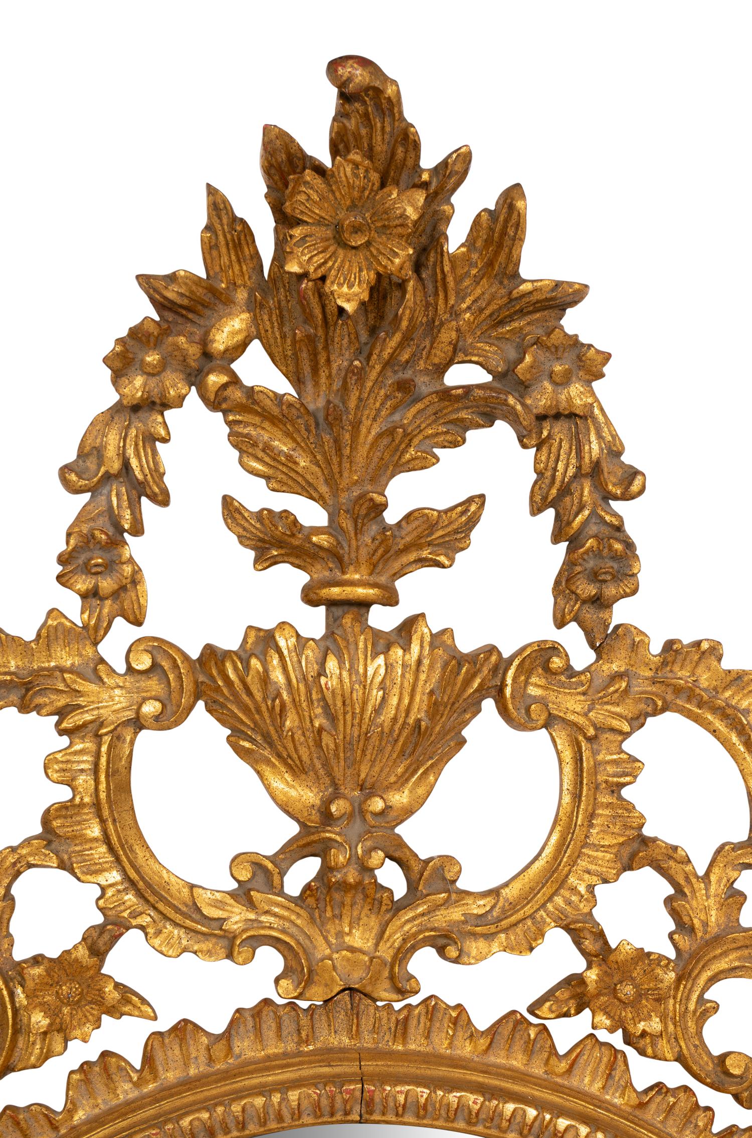 A Large Louis XV Style Giltwood Parclose Mirror