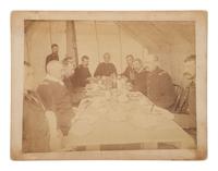 [WOUNDED KNEE]. A group of 4 photographs of General Nelson Miles and his staff at Pine Ridge Agency. Ca 1891.