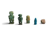 Five Egyptian Faience Ptah Amulets