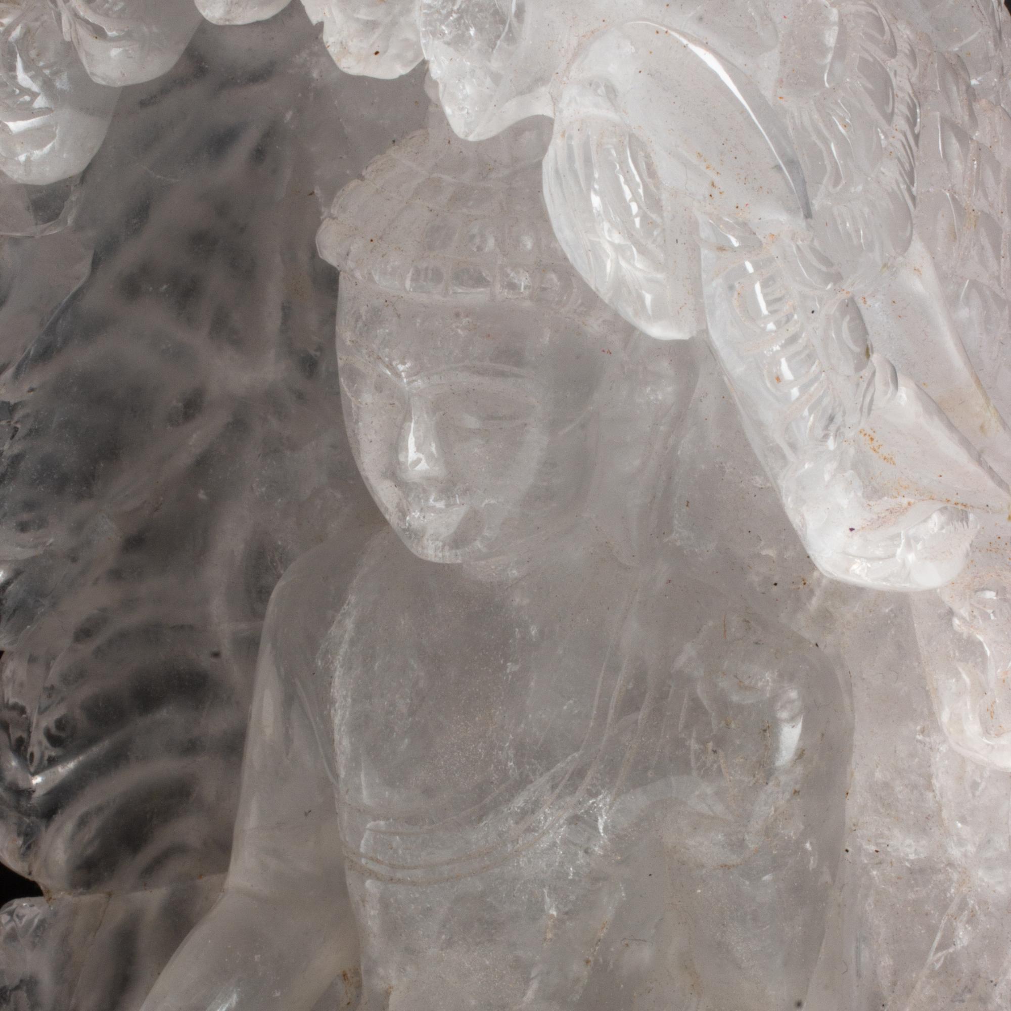 A Carved Rock Crystal Seated Buddha