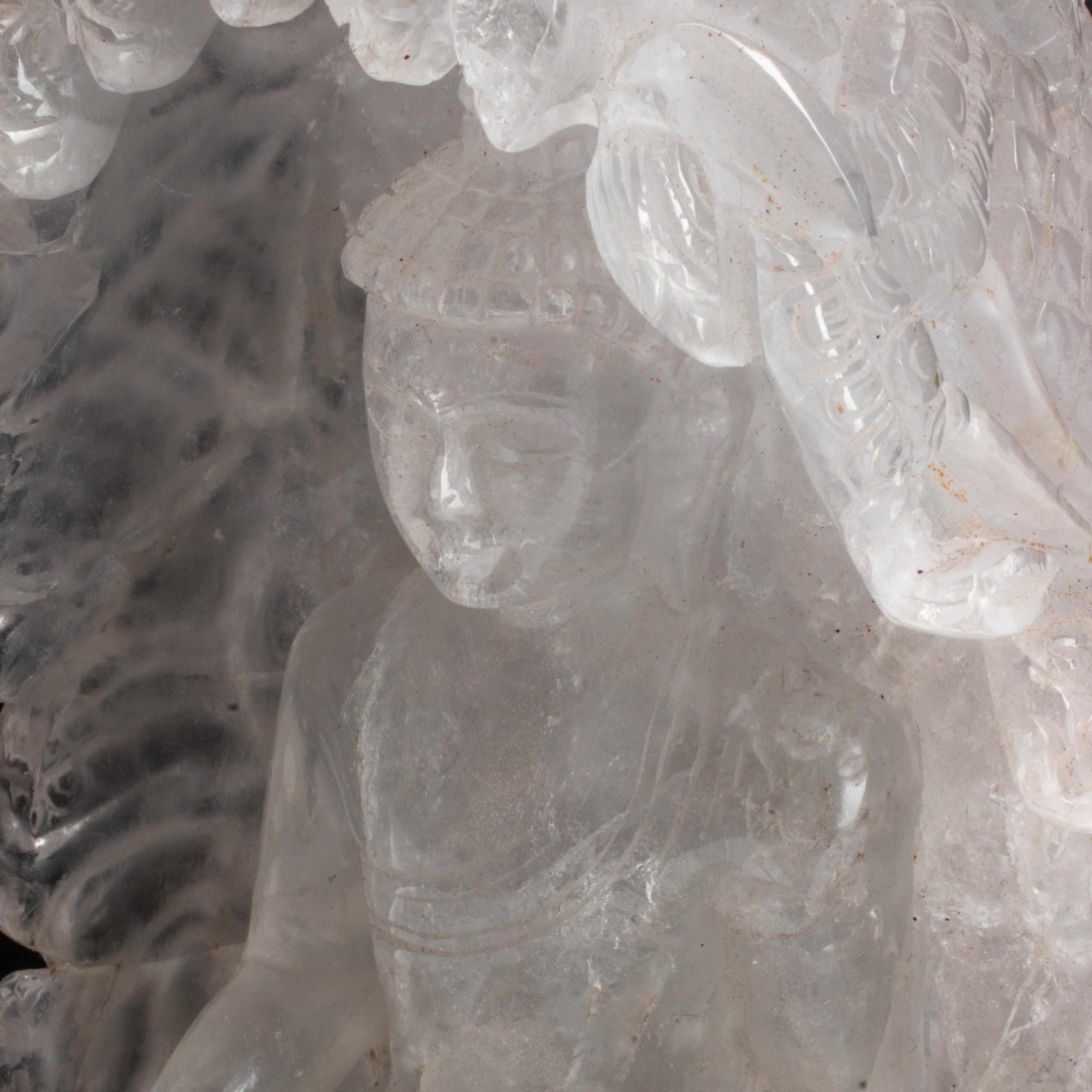 A Carved Rock Crystal Seated Buddha