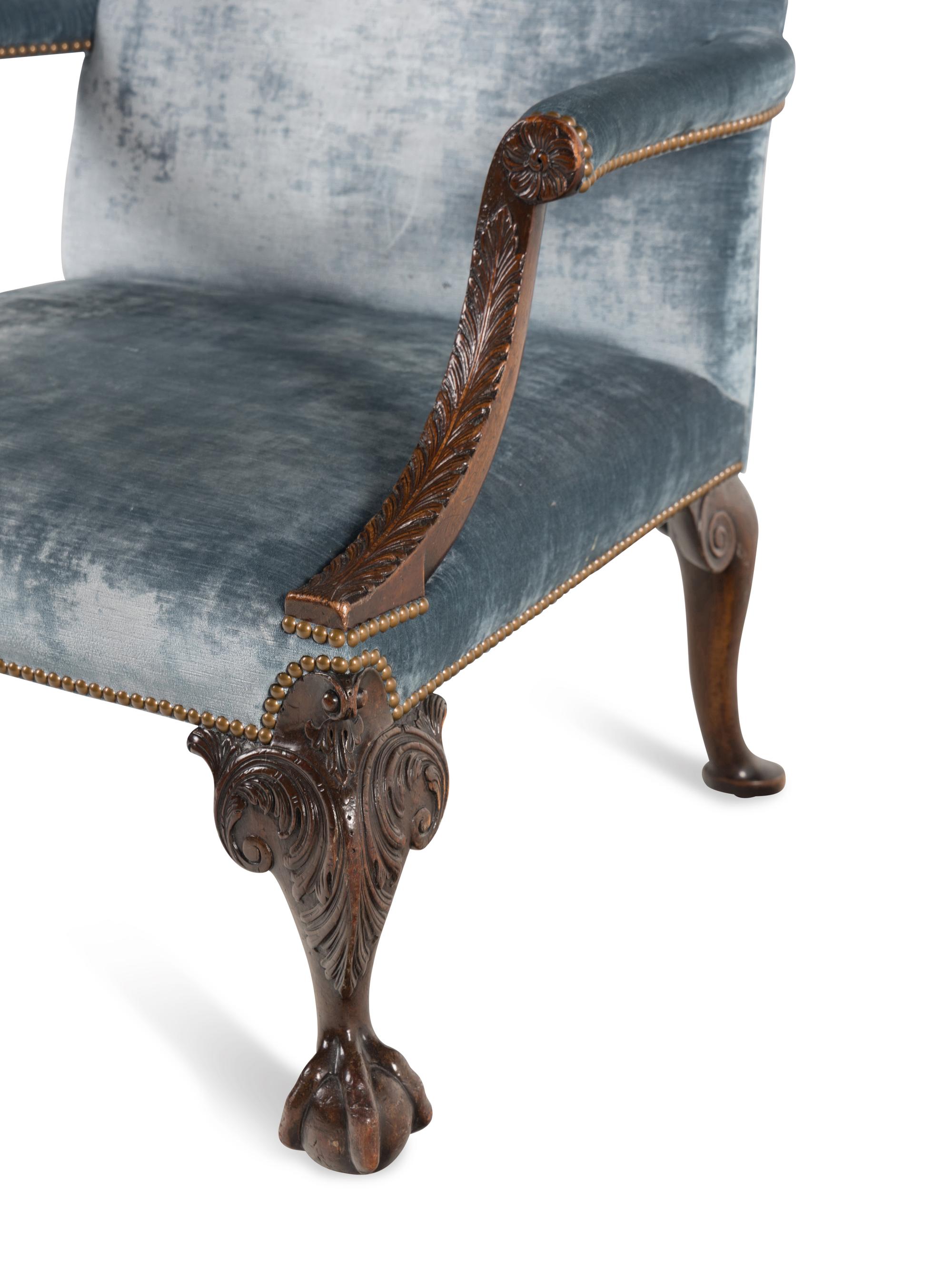 A George II Style Mahogany Library Armchair