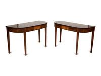 A Pair of George III Style Mahogany Console Tables