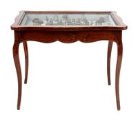 A Collection of Miniature Lead Soldiers in a Louis XV Style Vitrine Table