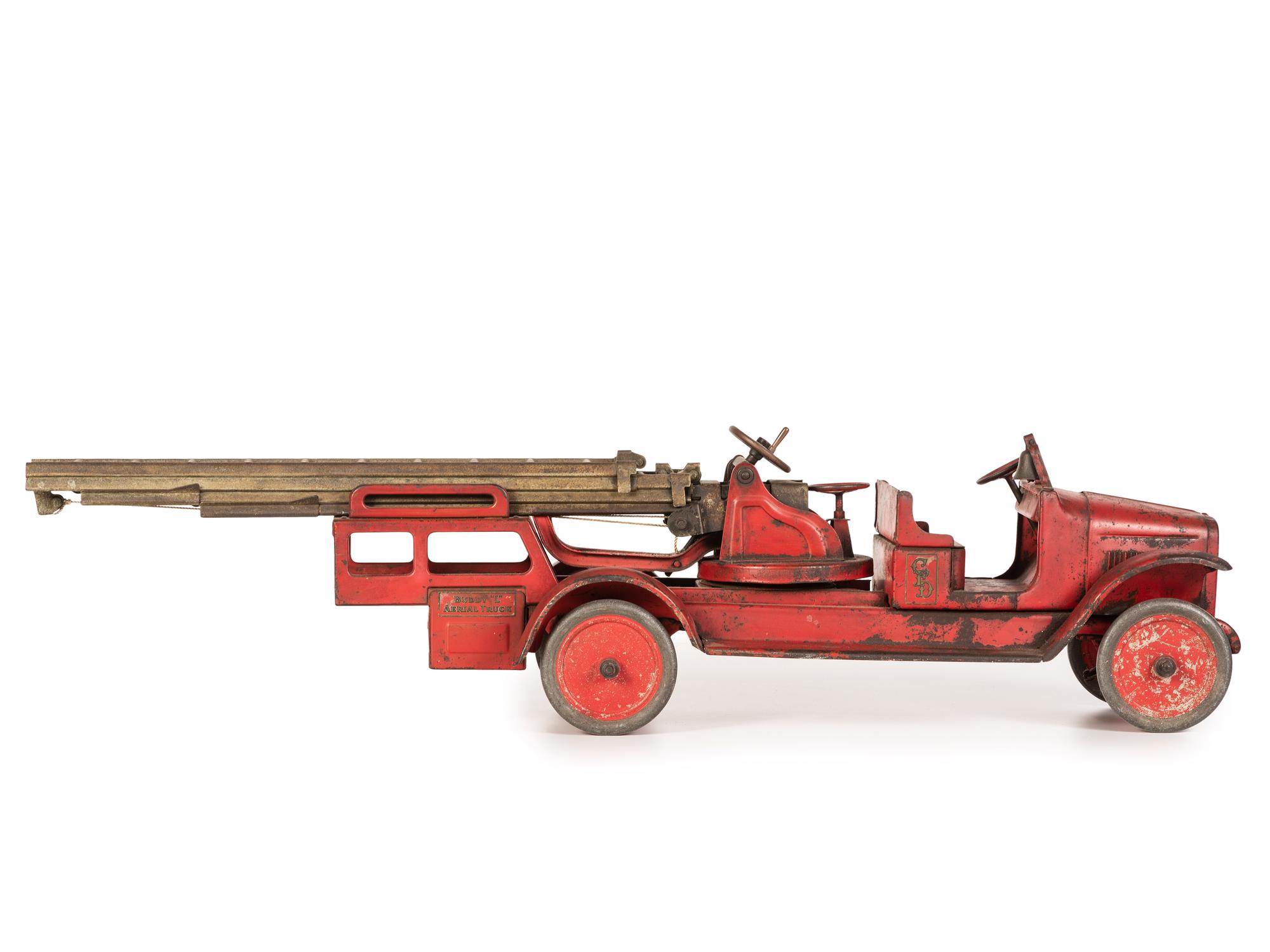 A Buddy L Aerial Pressed Steel Ladder Truck