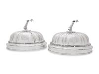 A Pair of Paul Storr Silver Mounted George IV Sheffield Plate Dome Covers