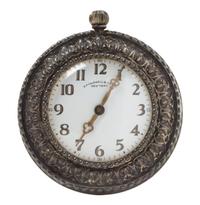 An American Silver-Plate Desk Clock Diameter 12 1/4 inches. — E. F. Caldwell & Co., New York, Likely First Half 20th Century