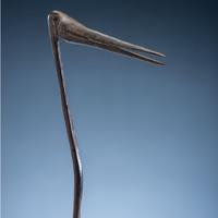 Sioux Buffalo Horn Ladle, with Crane Effigy