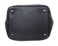 A Hermes Black Taurillon Clemence Picotin MM Handbag, 9" x 8.5" x 7".