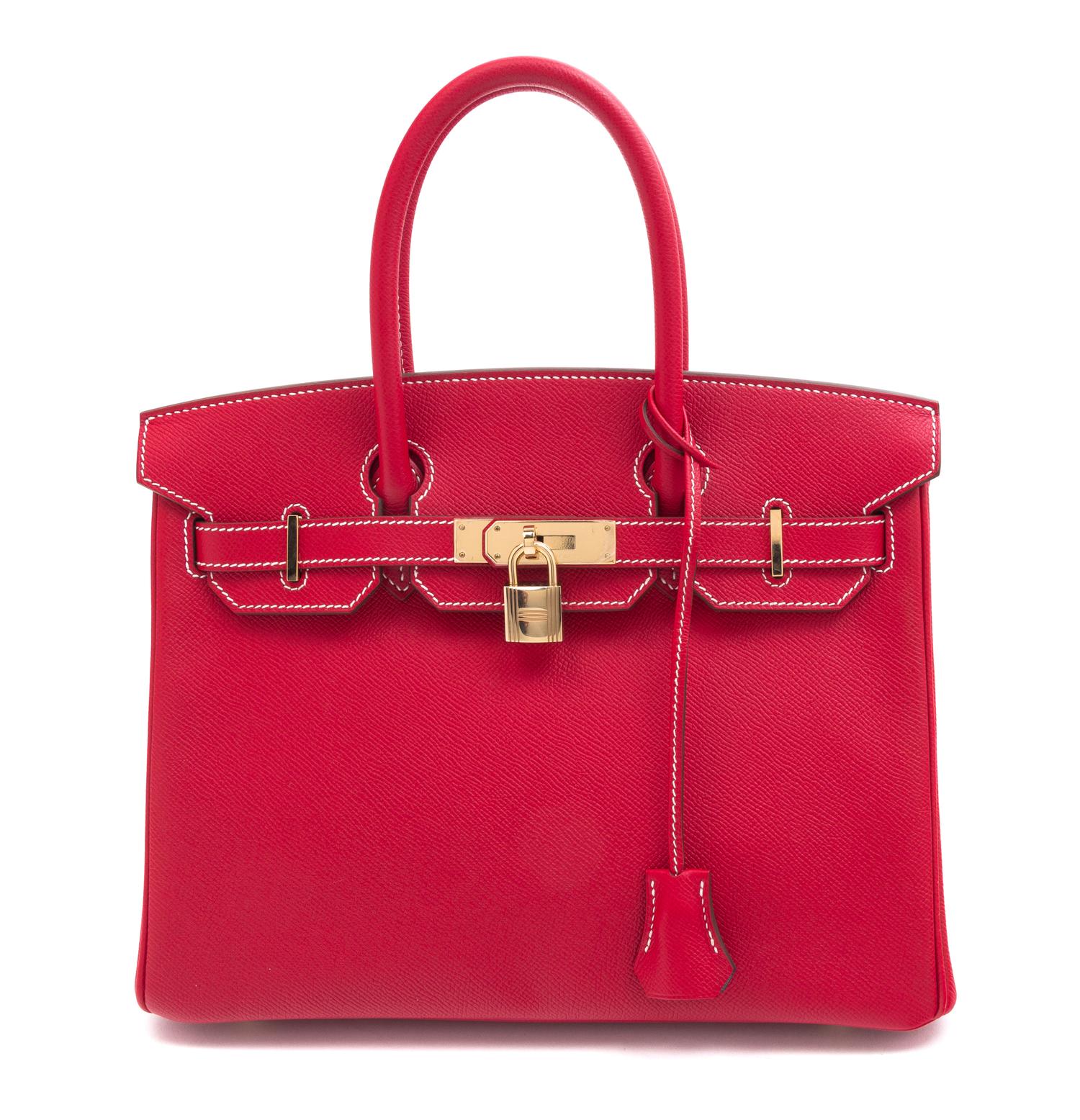 An Hermes Rouge Casaque Bicolor Candy Epsom 30cm Birkin Handbag, 12" x 8.5" x 6".