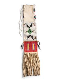 Beaded Hide Tobacco Bag