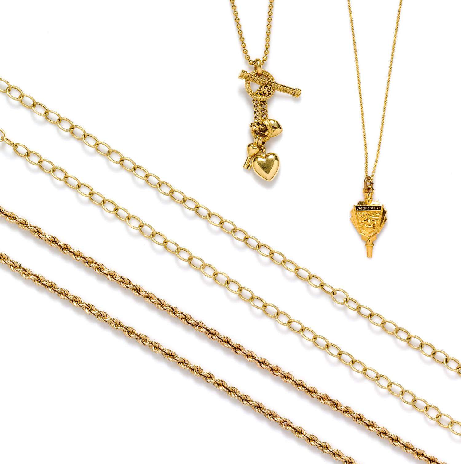 A Collection of Yellow Gold and Goldtone Jewelry, 25.40 dwts.