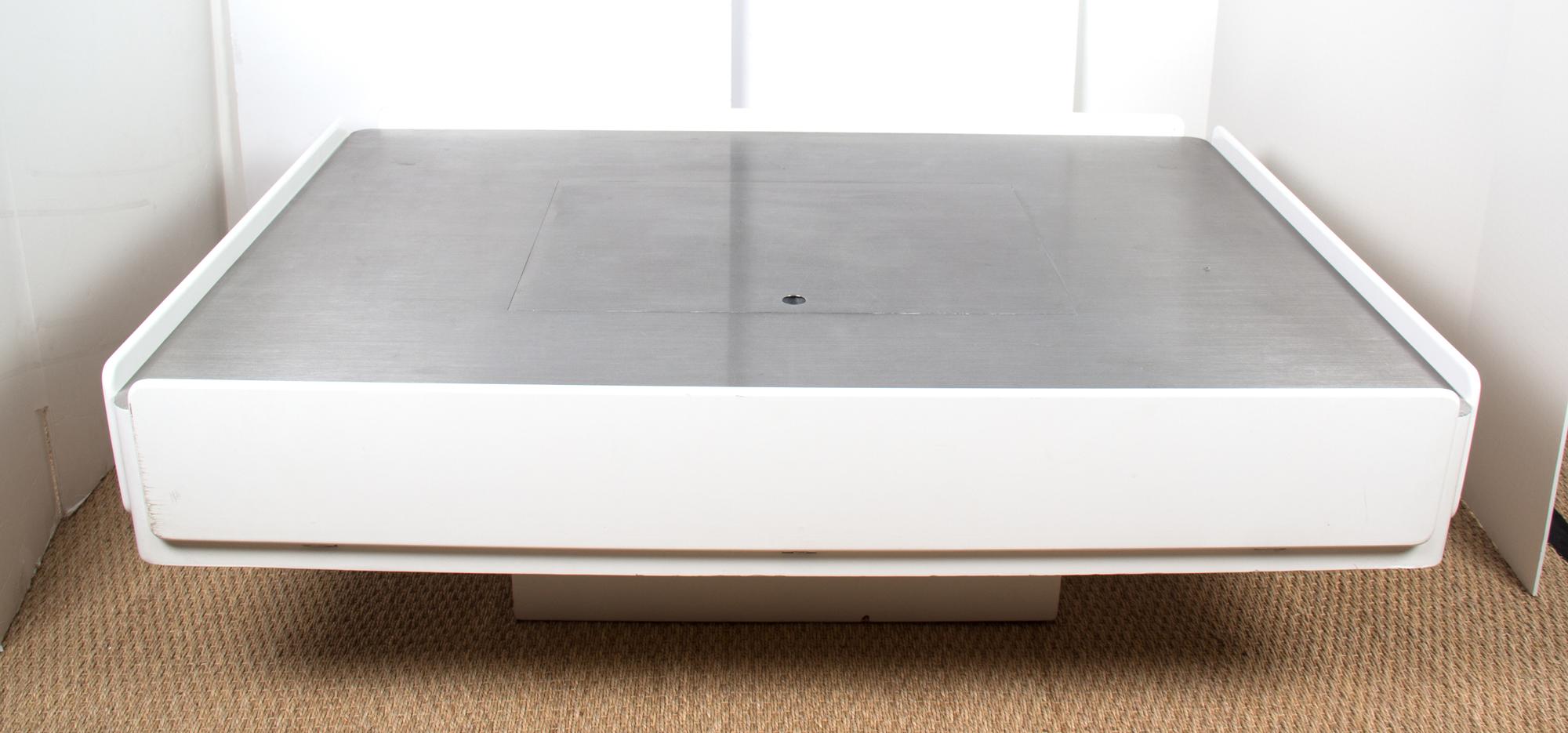 A Modern Knoll Style Coffee Table Height 16 1/2 x width 49 1/4 x depth 37 inches.